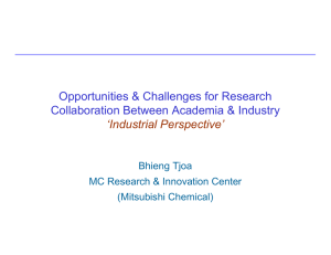 Opportunities &amp; Challenges for Research Collaboration Between Academia &amp; Industry ‘Industrial Perspective’