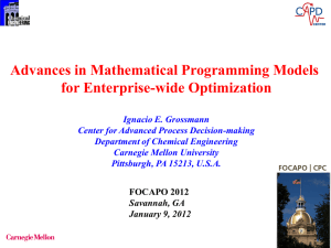 Advances in Mathematical Programming Models for Enterprise-wide Optimization