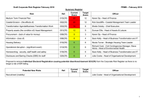 – February 2016 Draft Corporate Risk Register February 2016  PRMB