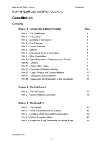 Constitution NORTH NORFOLK DISTRICT COUNCIL Contents