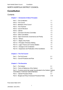 Constitution NORTH NORFOLK DISTRICT COUNCIL Contents