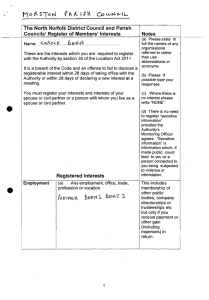 . The  North  Norfolk  District Council and ... Councils' Register of  Members' Interests Notes