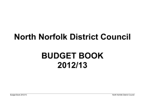 North Norfolk District Council BUDGET BOOK 2012/13