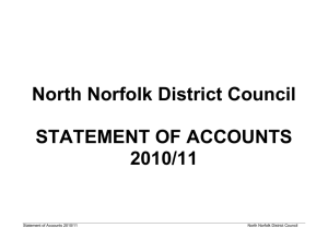 North Norfolk District Council STATEMENT OF ACCOUNTS 2010/11