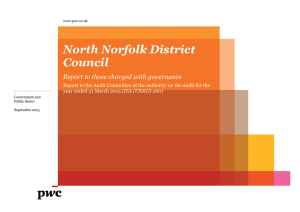 North Norfolk District Council Report to those charged with governance