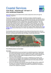 Coastal Services ‘roll back’ of Case Study - Happisburgh nine residential properties