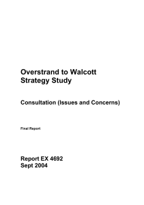 Overstrand to Walcott Strategy Study Consultation (Issues and Concerns) Report EX 4692