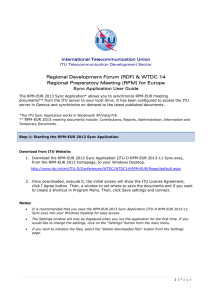 Regional Development Forum (RDF) &amp; WTDC 14 International Telecommunication Union