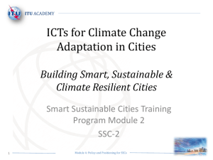 ICTs for Climate Change Adaptation in Cities  Building Smart, Sustainable &amp;