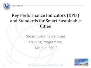 Key Performance Indicators (KPIs) and Standards for Smart Sustainable  Smart Sustainable Cities