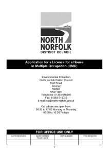 Application for a Licence for a House in Multiple Occupation (HMO)