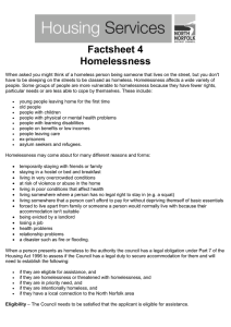 Factsheet 4 Homelessness