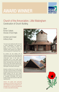 AWARD WINNER Church of the Annunciation, Little Walsingham Construction of Church Building NORTH