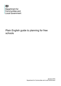 Plain English guide to planning for free schools  January 2015