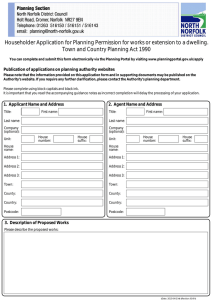 Householder Application for Planning Permission for works or extension to... Town and Country Planning Act 1990