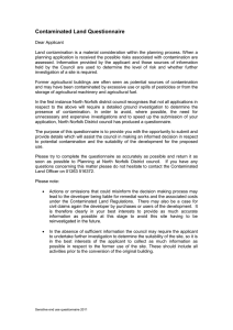 Contaminated Land Questionnaire