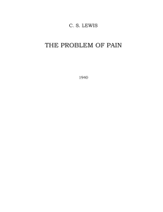 THE PROBLEM OF PAIN C. S. LEWIS 1940
