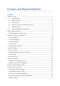 Groups and Representations Contents