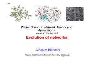 Evolution of networks Winter School in Network Theory and Applications Ginestra Bianconi