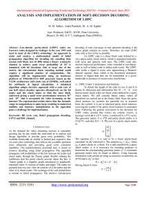 ANALYSIS AND IMPLEMENTATION OF SOFT-DECISION DECODING ALGORITHM OF LDPC