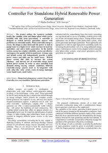 Controller For Standalone Hybrid Renewable Power Generation P. Madhu Prabhuraj