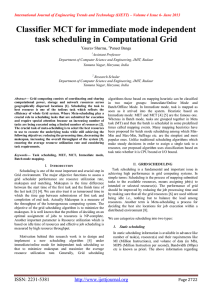 Classifier MCT for immediate mode independent task scheduling in Computational Grid