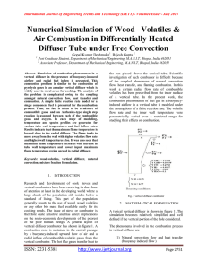 Numerical Simulation of Wood –Volatiles &amp; Air Combustion in Differentially Heated