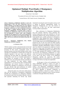 Optimized Multiple Word Radix-2 Montgomery Multiplication Algorithm