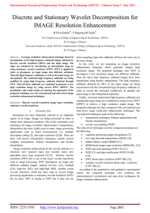 Discrete and Stationary Wavelet Decomposition for IMAGE Resolution Enhancement