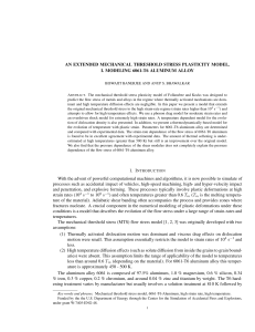 AN EXTENDED MECHANICAL THRESHOLD STRESS PLASTICITY MODEL.