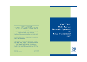 UNCITRAL Model Law on Electronic Signatures Guide to Enactment