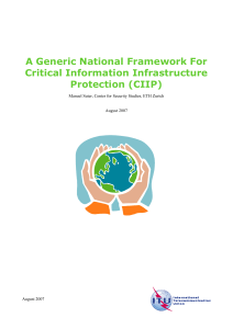 A Generic National Framework For Critical Information Infrastructure Protection (CIIP)