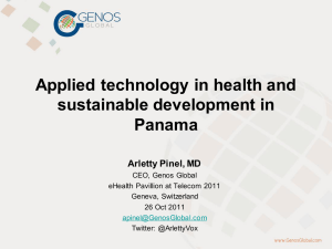 Applied technology in health and sustainable development in Panama Arletty Pinel, MD
