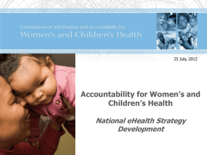 Accountability for Women’s and Children’s Health  National eHealth Strategy