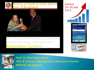 Prof. Dr Abul Kalam Azad ADG &amp; Director, Management Information System Geneva