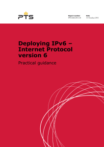 Deploying IPv6 – Internet Protocol version 6 Practical guidance