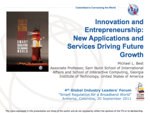 Innovation and Entrepreneurship: New Applications and