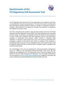 Questionnaire of the ITU Regulatory Self-Assessment Tool