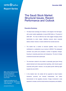 The Saudi Stock Market: Structural Issues, Recent Performance and Outlook Report Series