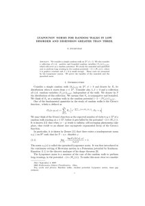 LYAPOUNOV NORMS FOR RANDOM WALKS IN LOW