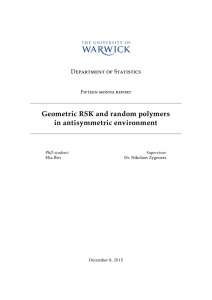Geometric RSK and random polymers in antisymmetric environment Department of Statistics