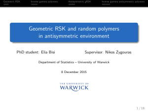 Geometric RSK and random polymers in antisymmetric environment PhD student: Elia Bisi