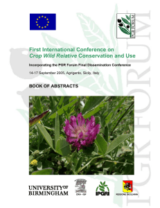 First International Conference on Crop Wild Relative BOOK OF ABSTRACTS