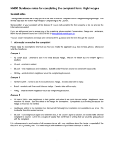 NNDC Guidance notes for completing the complaint form: High Hedges