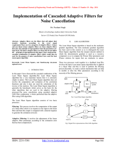 Implementation of Cascaded Adaptive Filters for Noise Cancellation  Mr. Prashant Singh