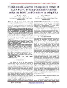 Modelling and Analysis of Suspension System of