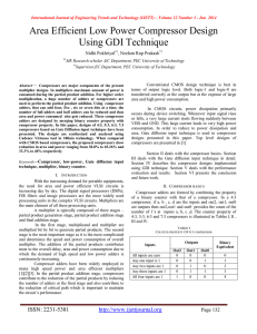 Area Efficient Low Power Compressor Design Using GDI Technique Nidhi Pokhriyal