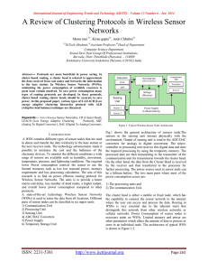 A Review of Clustering Protocols in Wireless Sensor Networks