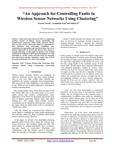 “An Approach for Controlling Faults in Wireless Sensor Networks Using Clustering”