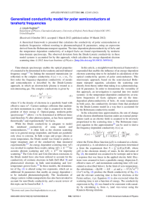 Generalized conductivity model for polar semiconductors at terahertz frequencies J. Lloyd-Hughes